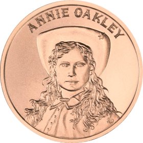 Annie Oakley (Wild West Reverse) 1 oz .999 Pure Copper Round