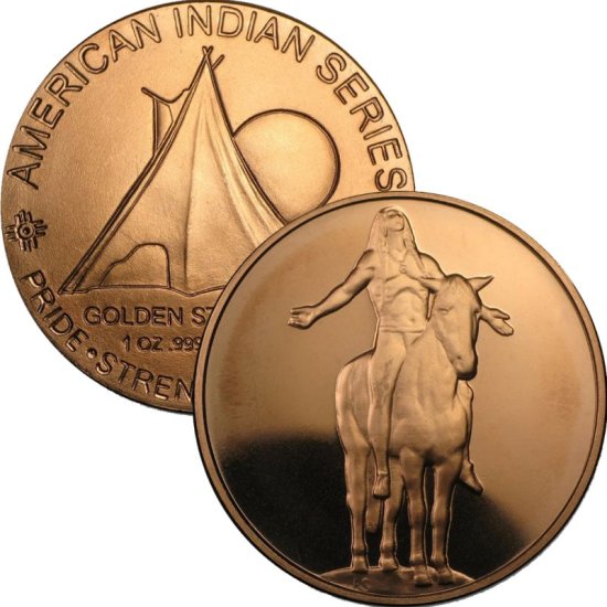 (image for) Appeal To The Great Spirit 1 oz .999 Pure Copper Round