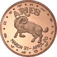 (image for) Aries ~ Zodiac Sign Series 1 oz .999 Pure Copper Round