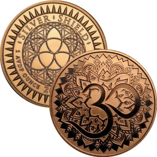 (image for) Aum #20 (2017 Silver Shield Mini Mintage) 1 oz .999 Pure Copper Round