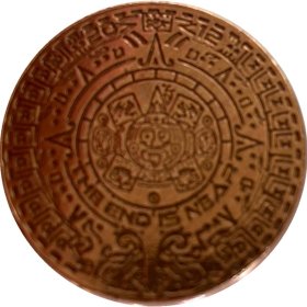 Aztec Calendar 5 oz .999 Pure Thick Copper Round Bar