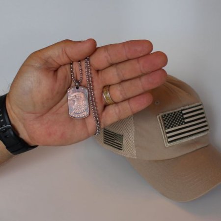 (image for) Bald Eagle Copper Dog Tag Necklace