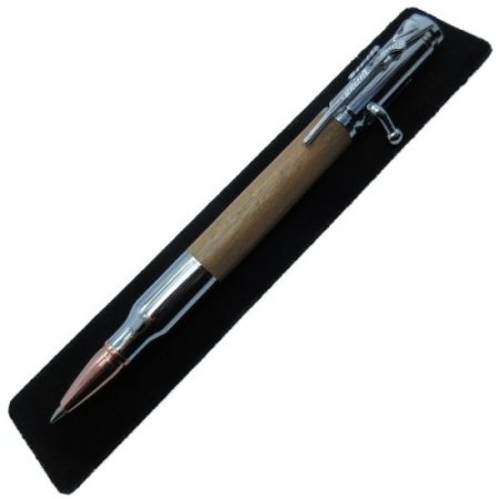 (image for) 30 Caliber Bolt Action Bullet Pen in (Bamboo) Chrome/Rose Gold