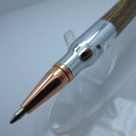 (image for) 30 Caliber Bolt Action Bullet Pen in (Bocote) Chrome/Rose Gold