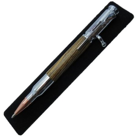 (image for) 30 Caliber Bolt Action Bullet Pen in (Bocote) Chrome/Rose Gold