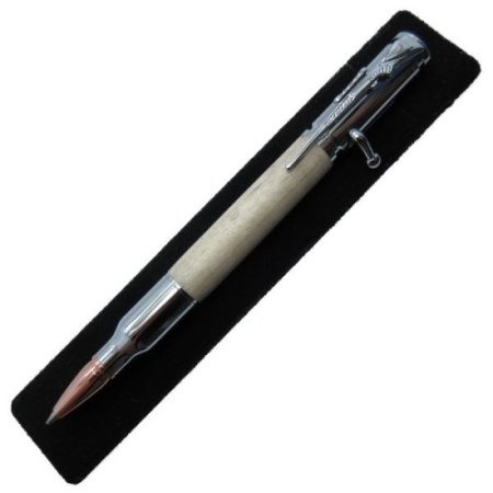 (image for) 30 Caliber Bolt Action Bullet Pen in (White Oak) Chrome/Rose Gold