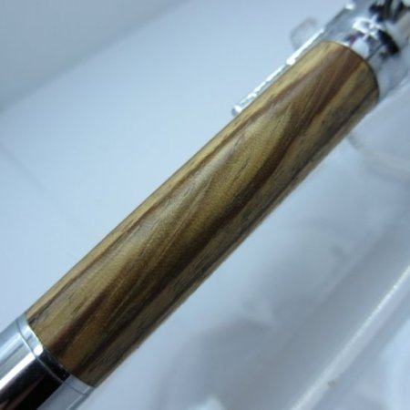 (image for) 30 Caliber Bolt Action Bullet Pen in (Zebrawood) Chrome/Rose Gold