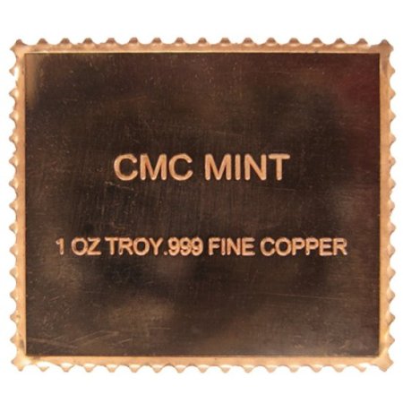 (image for) Biplane $0.24 Cent Stamp Design 1 oz .999 Fine Copper Bar