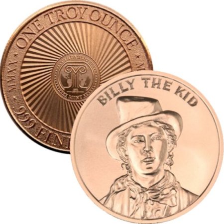 (image for) Billy the Kid (2020 Reverse) 1 oz .999 Pure Copper Round