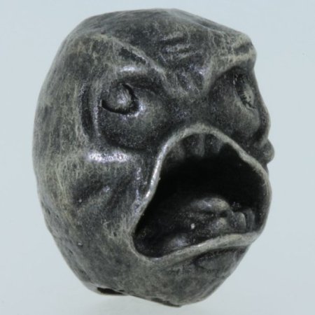 (image for) Rage Face Bead in Pewter by Marco Magallona