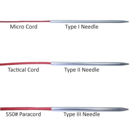 (image for) Knotters Tool II (Black) w/ 3 Different Size Silver Lacing Needles