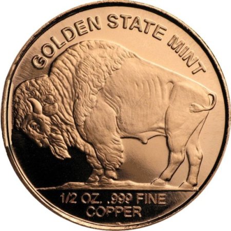 (image for) Buffalo Design 1/2 oz .999 Pure Copper Round