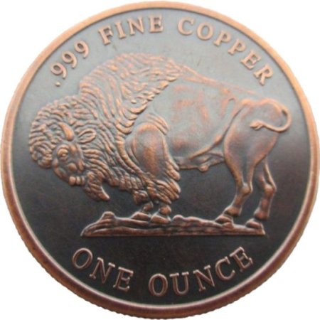 (image for) Buffalo Nickel 1 oz .999 Pure Copper Round (Black Patina)