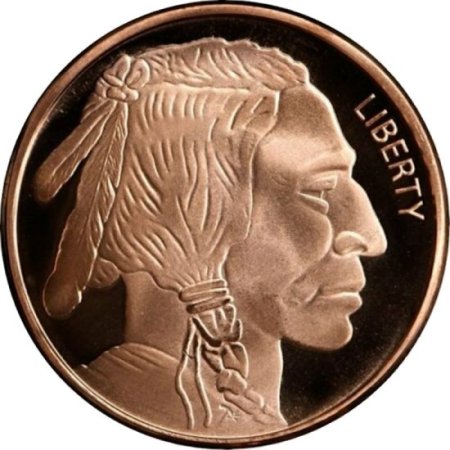 (image for) Buffalo Nickel (Private Mint) 1 oz .999 Pure Copper Round