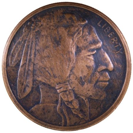 (image for) Buffalo Nickel Design 1 oz .999 Pure Copper Round (Golden State Mint) (Black Patina)