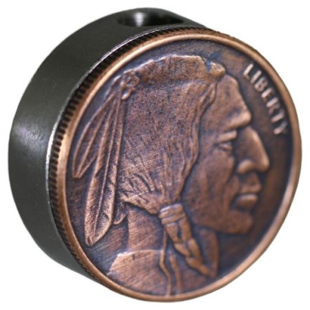 (image for) Buffalo Nickel Design In Copper (Black Patina) Stainless Steel Core Lanyard Bead By Barter Wear 