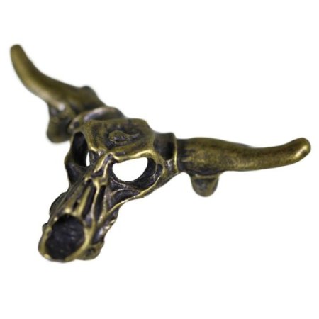 (image for) Bull Skull Pendant/Bead in Antiqued Brass