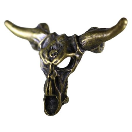 (image for) Bull Skull Pendant/Bead in Antiqued Brass