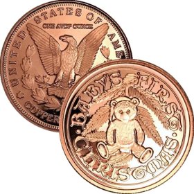 Baby's First Christmas (Sunshine Mint) 1 oz .999 Pure Copper Rounds