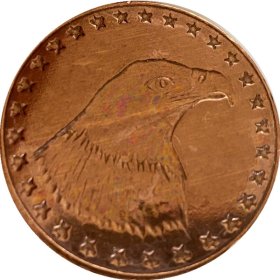 Bald Eagle 5 oz .999 Pure Thick Copper Round Bar