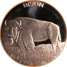 Bison (Eagle Reverse) 1 oz .999 Pure Copper Round