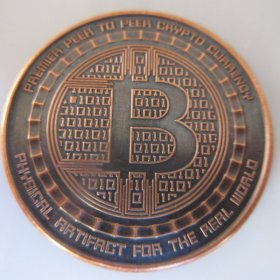 Bitcoin - The Guardian 1 oz .999 Pure Copper Round (Black Patina)