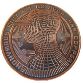 Bitcoin - The Guardian 1 oz .999 Pure Copper Round (Black Patina)
