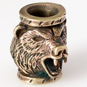 Black Bear Bead in Brass by Russki Designs
