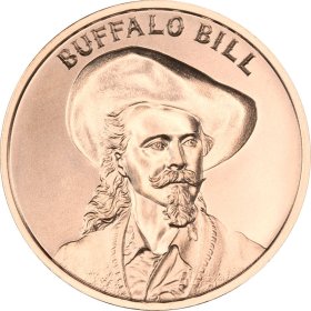 Buffalo Bill (Wild West Reverse) 1 oz .999 Pure Copper Round