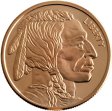 (image for) Buffalo Nickel ~ Indian Head  Design (Shield Back ~ 2011) 1 oz .999 Pure Copper Round