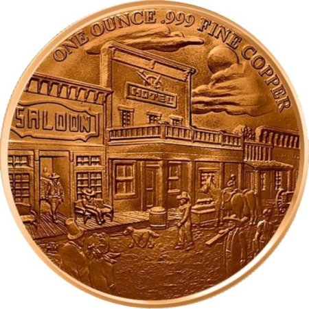 (image for) The Can-Can Girl ~ Prospector Series 1 oz .999 Pure Copper Round