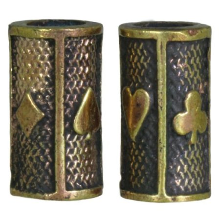 (image for) Card Suits Beads (Pair of 2) in Brass by Russki Designs