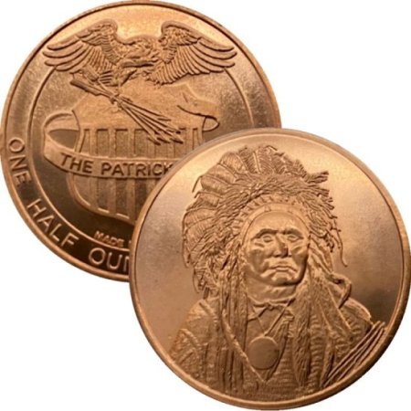 (image for) Chief One Papa (Patrick Mint) 1/2 oz .999 Pure Copper Round