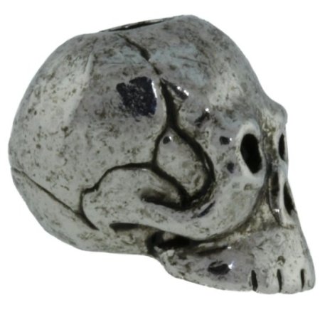 (image for) Classic Skull Bead in Antique Rhodium Finish by Schmuckatelli Co.