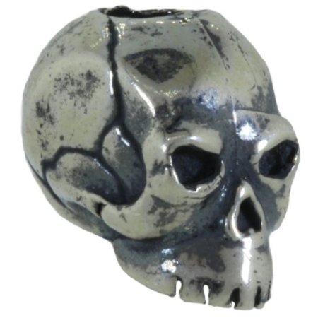 (image for) Classic Skull Bead in Solid .925 Sterling Silver by Schmuckatelli Co.