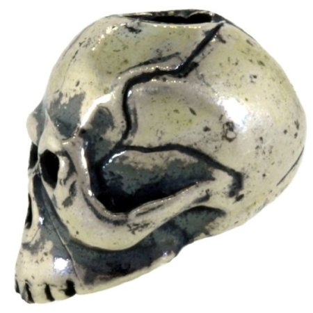 (image for) Classic Skull Bead in Solid .925 Sterling Silver by Schmuckatelli Co.