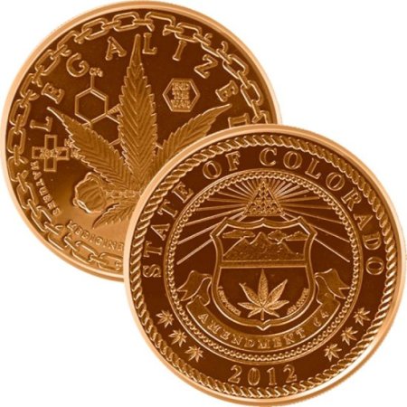 (image for) Colorado (Legalized Cannabis Series) 1 oz .999 Pure Copper Round