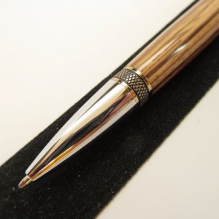 (image for) Cortona Stylus Twist Pen in (Zebrawood) Chrome/24K Gold