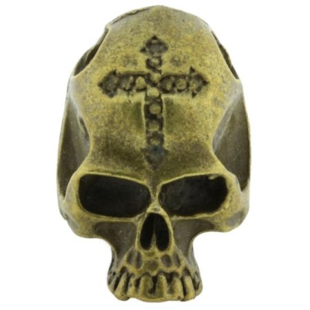 (image for) Cross Skull Bead in Brass