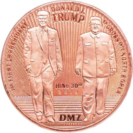 (image for) Donald J. Trump ~ Crossing The DMZ (Disme) 1 oz .999 Pure Copper Round