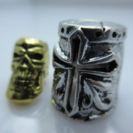 (image for) Crusader Helmet & Skull Silver/Gold By Bad Azz Beads