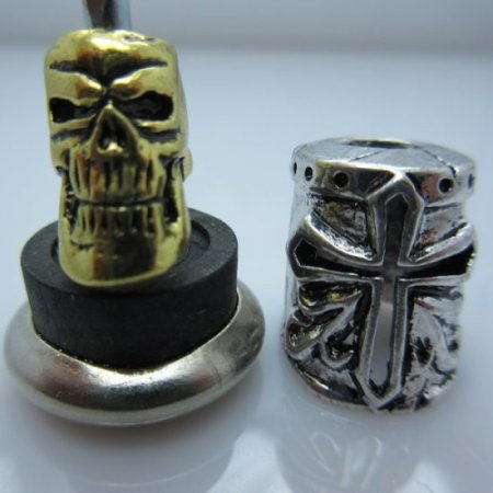 (image for) Crusader Helmet & Skull Silver/Gold By Bad Azz Beads