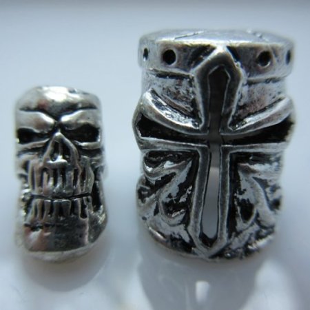 (image for) Crusader Helmet & Skull Silver/Silver By Bad Azz Beads