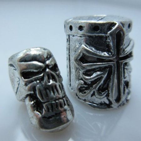 (image for) Crusader Helmet & Skull Silver/Silver By Bad Azz Beads