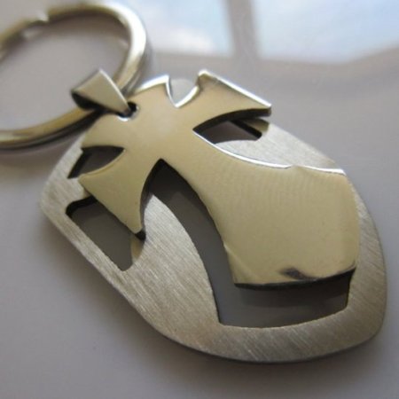 (image for) Chopper Cross Shield Key Ring ~ Stainless Steel