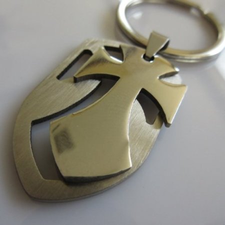 (image for) Chopper Cross Shield Key Ring ~ Stainless Steel