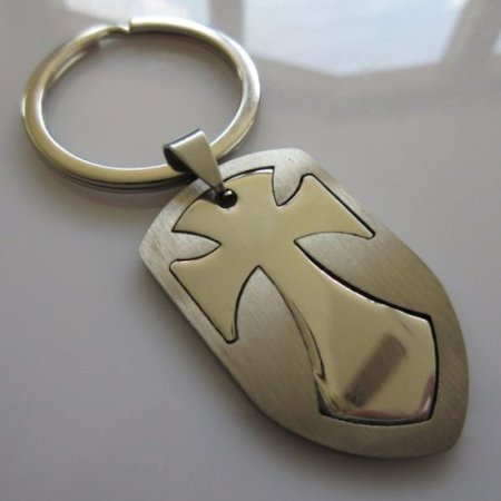 (image for) Chopper Cross Shield Key Ring ~ Stainless Steel