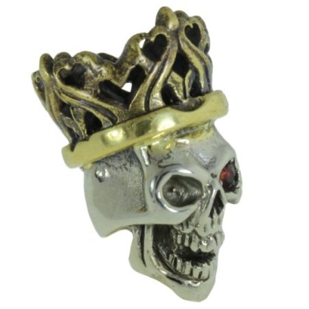 (image for) Cursed King in Brass/White Brass w/Red Garnet Eye (Black Patina Crown) by Covenant Everyday Gear