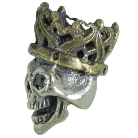 (image for) Cursed King in Brass/White Brass w/Black Onyx Eye (Black Patina Crown) by Covenant Everyday Gear