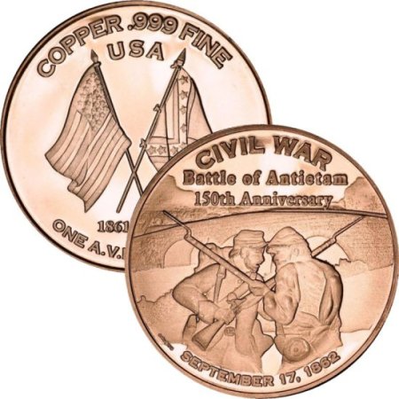 (image for) Battle of Antietam ~ Civil War Series 1 oz .999 Pure Copper Round